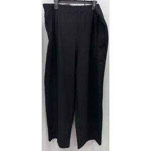 N26 Eileen Fisher Woman Sz 3XL Textured Black Pull-On Pants